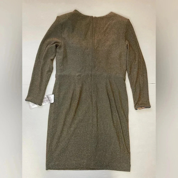 DRESS THE POPULATION Gold/Teal Riley Plunge Neck Mini Dress Size 1X Holiday - Picture 10 of 11